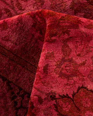 Contemporary Hand-Knotted Overdyed Pink Area Rug 6' 2" x 9' 1"