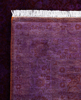 Overdyed One-of-a-Kind Wool Purple Area Rug 6' 1" x 9' 1"