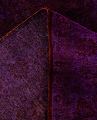 Overdyed One-of-a-Kind Wool Purple Area Rug 6' 1" x 9' 1"