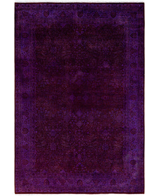 Overdyed One-of-a-Kind Wool Purple Area Rug 6' 1" x 9' 1"