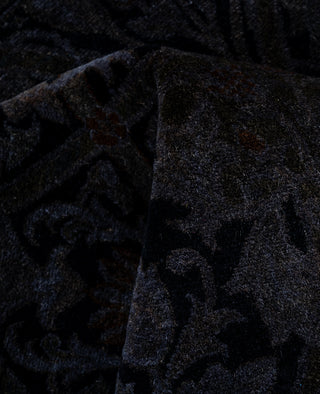 Contemporary Overdyed Wool Hand Knotted Black Round Area Rug 6' 2" x 6' 3"