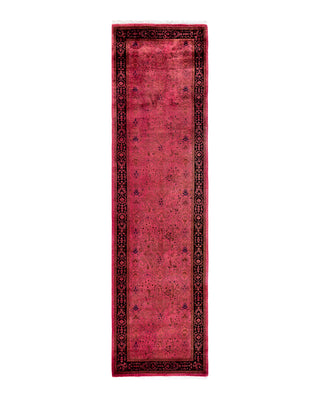Contemporary Fine Vibrance Pink Wool Area Rug 2' 7" x 9' 9"