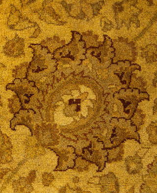 Overdyed Hand-Knotted Wool Modern-Contemporary Yellow Runner 3' 2" x 9' 5"