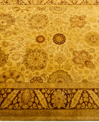 Overdyed Hand-Knotted Wool Modern-Contemporary Yellow Runner 3' 2" x 9' 5"