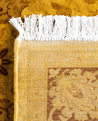 Overdyed Hand-Knotted Wool Modern-Contemporary Yellow Runner 3' 2" x 9' 5"