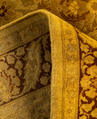 Overdyed Hand-Knotted Wool Modern-Contemporary Yellow Runner 3' 2" x 9' 5"