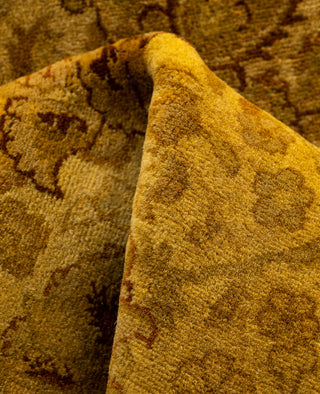 Overdyed Hand-Knotted Wool Modern-Contemporary Yellow Runner 3' 2" x 9' 5"