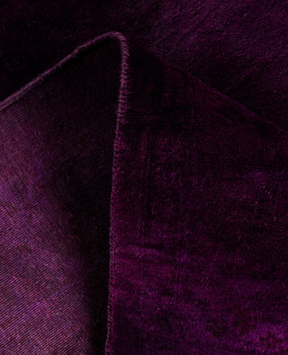 Contemporary Overdyed Wool Hand Knotted Purple Runner 3' 2" x 12' 5"