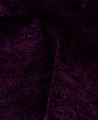 Contemporary Overdyed Wool Hand Knotted Purple Runner 3' 2" x 12' 5"