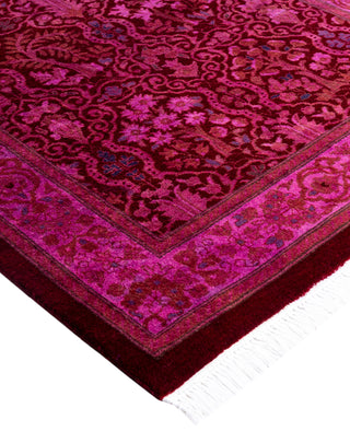 Overdyed Hand-Knotted Wool Modern-Contemporary Pink Area Rug 2' 8" x 4' 3"