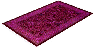 Overdyed Hand-Knotted Wool Modern-Contemporary Pink Area Rug 2' 8" x 4' 3"