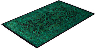 Fine Vibrance, One-of-a-Kind Hand-Knotted Area Rug  - Green, 2' 7" x 4' 1"