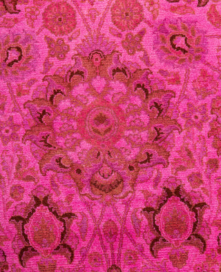 Overdyed One-of-a-Kind Wool Pink Round Area Rug 7' 1" x 7' 1"