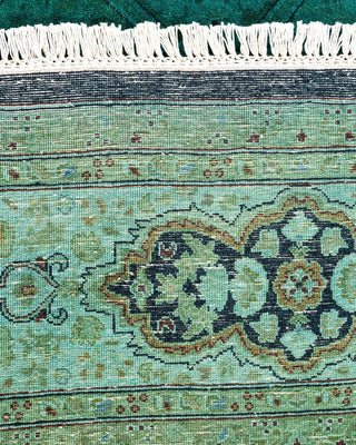 Fine Vibrance, One-of-a-Kind Hand-Knotted Area Rug - Green, 6' 1" x 6' 1" - Solo Rugs