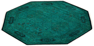 Fine Vibrance, One-of-a-Kind Hand-Knotted Area Rug - Green, 6' 1" x 6' 1" - Solo Rugs
