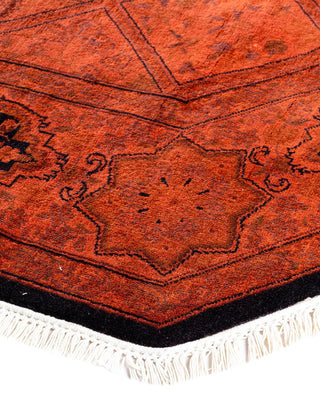 Fine Vibrance, One-of-a-Kind Hand-Knotted Area Rug - Orange, 6' 1" x 6' 1" - Solo Rugs