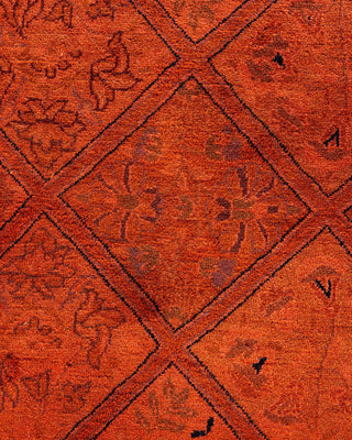 Fine Vibrance, One-of-a-Kind Hand-Knotted Area Rug - Orange, 6' 1" x 6' 1" - Solo Rugs