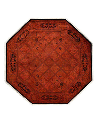 Fine Vibrance, One-of-a-Kind Hand-Knotted Area Rug - Orange, 6' 1" x 6' 1" - Solo Rugs
