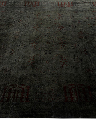 Contemporary Overdyed Wool Hand Knotted Black Area Rug 6' 3" x 9' 0"