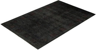 Contemporary Overdyed Wool Hand Knotted Black Area Rug 6' 3" x 9' 0"