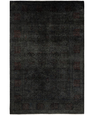 Contemporary Overdyed Wool Hand Knotted Black Area Rug 6' 3" x 9' 0"