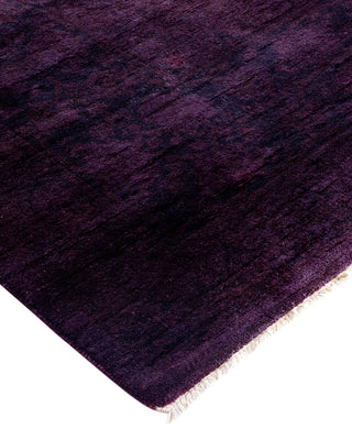 Contemporary Overyed Wool Hand Knotted Purple Area Rug 6' 3" x 9' 0"