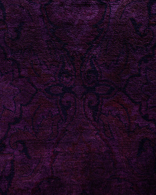 Contemporary Hand-Knotted Overdyed Purple Area Rug 6' 3" x 9' 0"