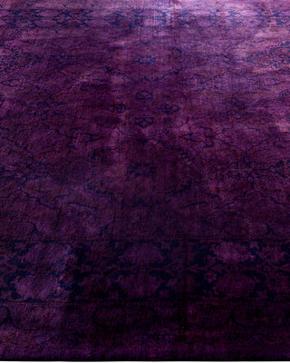 Contemporary Overyed Wool Hand Knotted Purple Area Rug 6' 3" x 9' 0"