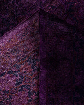 Contemporary Hand-Knotted Overdyed Purple Area Rug 6' 3" x 9' 0"
