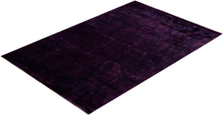 Contemporary Overyed Wool Hand Knotted Purple Area Rug 6' 3" x 9' 0"