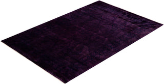 Contemporary Hand-Knotted Overdyed Purple Area Rug 6' 3" x 9' 0"