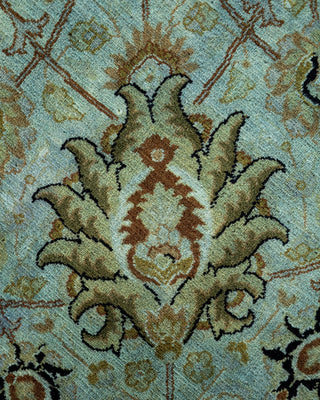 Contemporary Hand-Knotted Overdyed Gray Square Area Rug 9' 1" x 9' 1"
