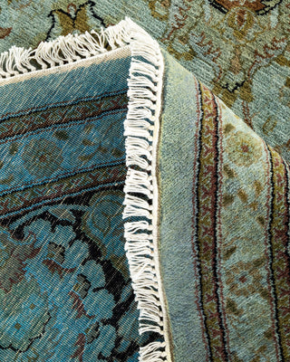Contemporary Hand-Knotted Overdyed Gray Square Area Rug 9' 1" x 9' 1"