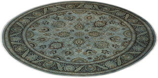 Contemporary Hand-Knotted Overdyed Gray Square Area Rug 9' 1" x 9' 1"