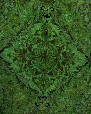 Contemporary Hand-Knotted Overdyed Green Octagon Area rug 6' 1" x 6' 1"