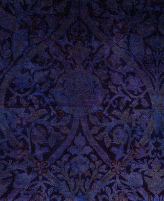 Overdyed One-of-a-Kind Wool Purple Area Rug 4' 0" x 6' 2"