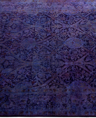 Overdyed One-of-a-Kind Wool Purple Area Rug 4' 0" x 6' 2"