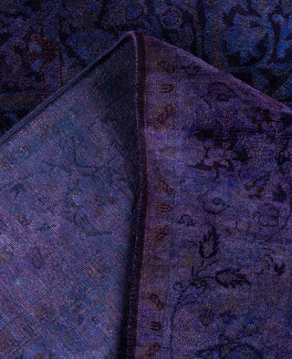 Overdyed One-of-a-Kind Wool Purple Area Rug 4' 0" x 6' 2"