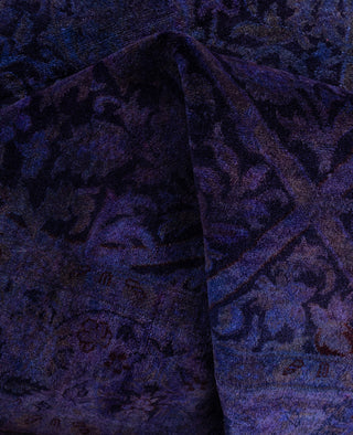 Overdyed One-of-a-Kind Wool Purple Area Rug 4' 0" x 6' 2"