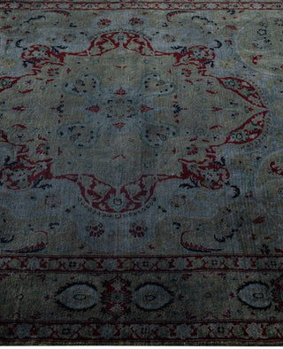 Overdyed One-of-a-Kind Wool Green Area Rug 4' 2" x 6' 3"