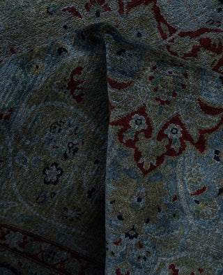 Overdyed One-of-a-Kind Wool Green Area Rug 4' 2" x 6' 3"