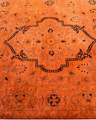 Contemporary Overyed Wool Hand Knotted Orange Area Rug 3' 1" x 5' 2"