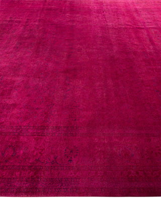 Contemporary Overdyed Wool Hand Knotted Pink Area Rug 9' 3" x 11' 10"