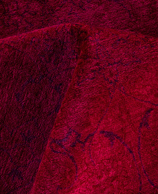 Contemporary Overdyed Wool Hand Knotted Pink Area Rug 9' 3" x 11' 10"