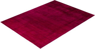Contemporary Overdyed Wool Hand Knotted Pink Area Rug 9' 3" x 11' 10"