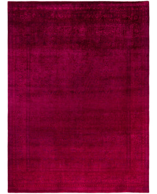 Contemporary Overdyed Wool Hand Knotted Pink Area Rug 9' 3" x 11' 10"
