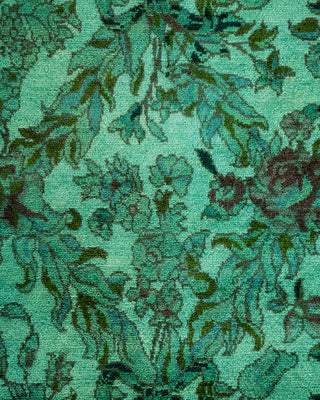 Contemporary Hand-Knotted Overdyed Blue Runner 2' 5" x 12' 4"