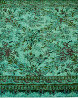 Contemporary Hand-Knotted Overdyed Blue Runner 2' 5" x 12' 4"