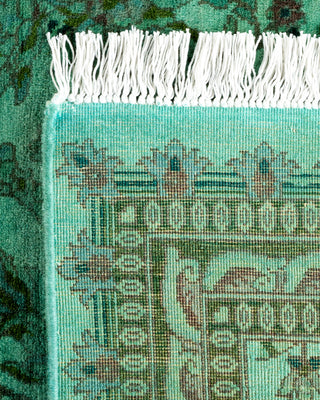 Contemporary Hand-Knotted Overdyed Blue Runner 2' 5" x 12' 4"