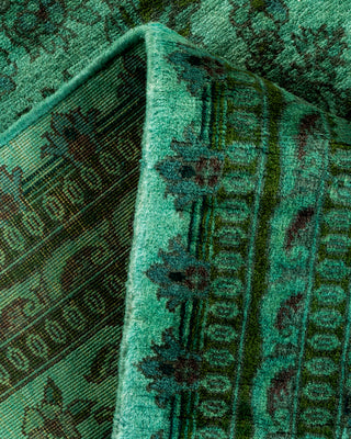 Contemporary Hand-Knotted Overdyed Blue Runner 2' 5" x 12' 4"